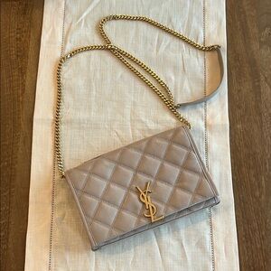 Yves Saint Laurent Quilted Tan Shoulder Bag